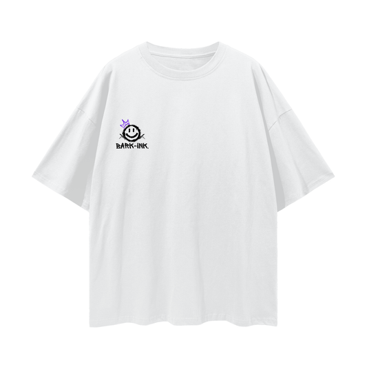 Cat Graffiti Loose Drop Shoulder T-Shirt