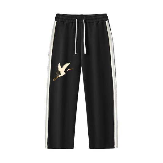 Contrast Side-Stripe Straight-Leg Pants