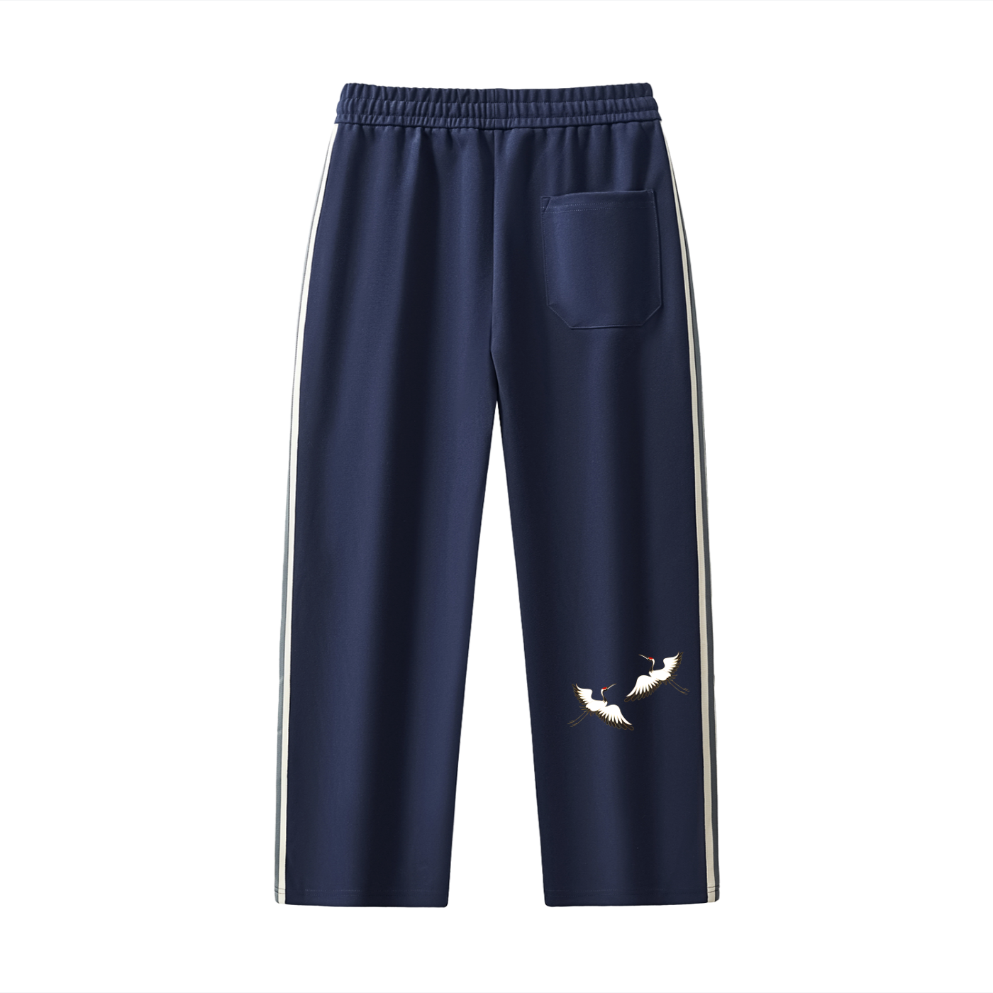 Contrast Side-Stripe Straight-Leg  Pants