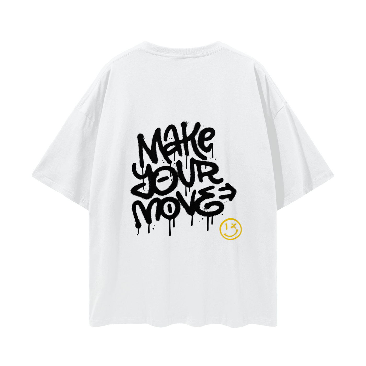 "Make Your Move" Graffiti Streetwear Loose Drop Shoulder T-Shirt