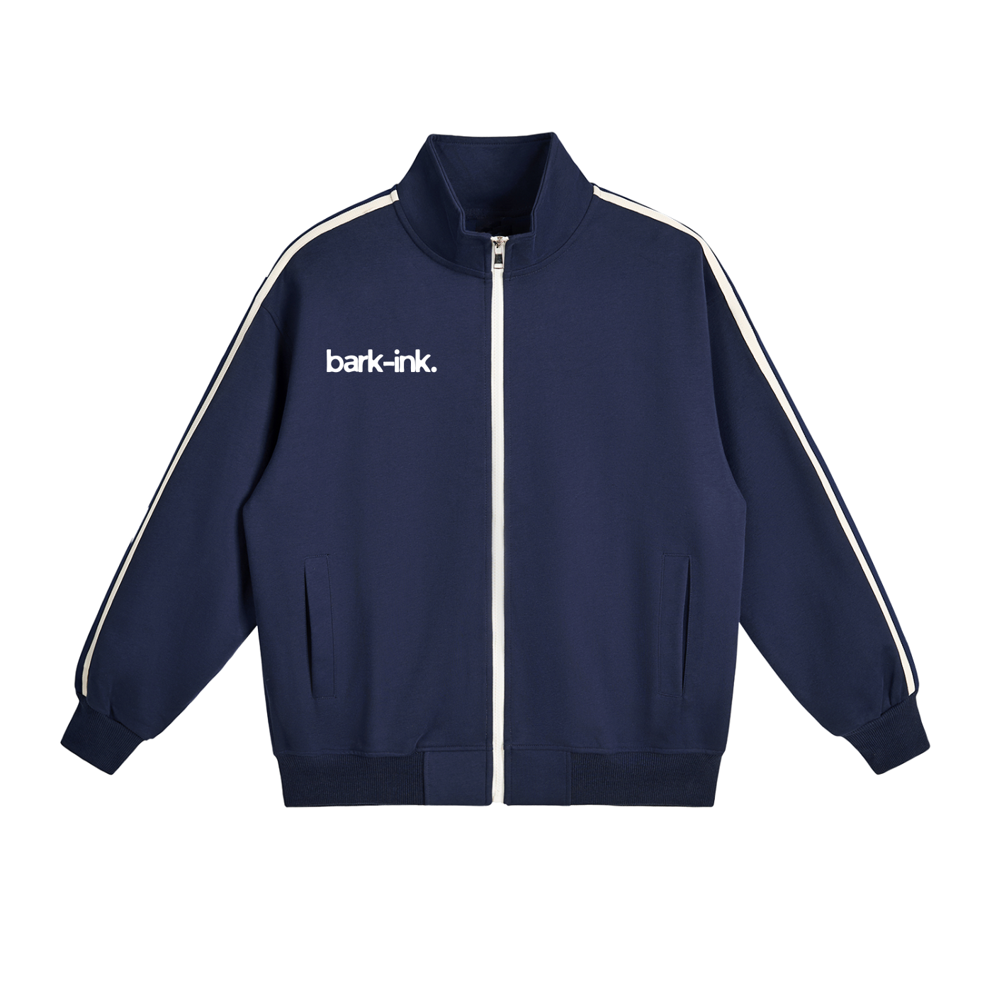 Contrast Side-Stripe Stand Collar  Jacket