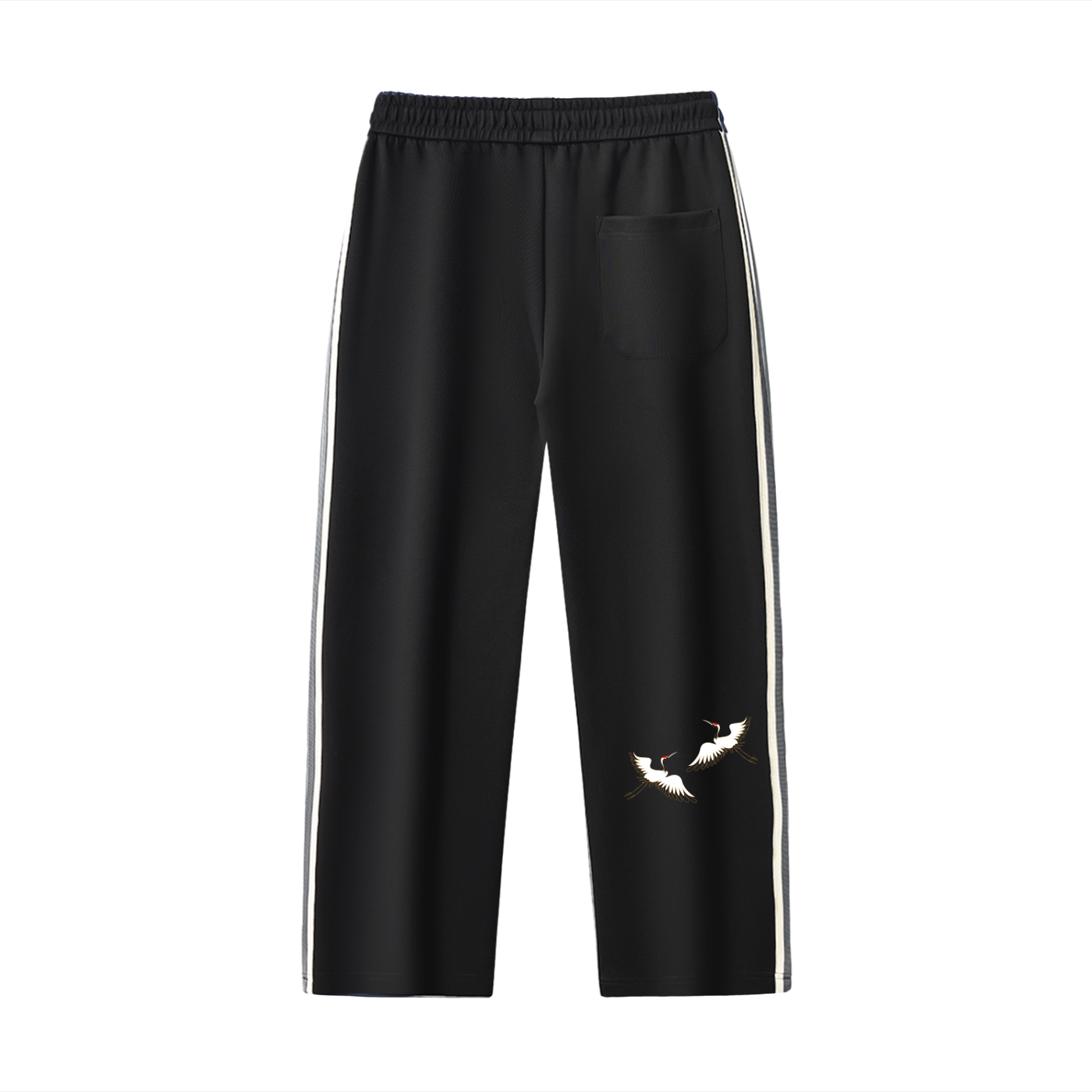 Contrast Side-Stripe Straight-Leg  Pants