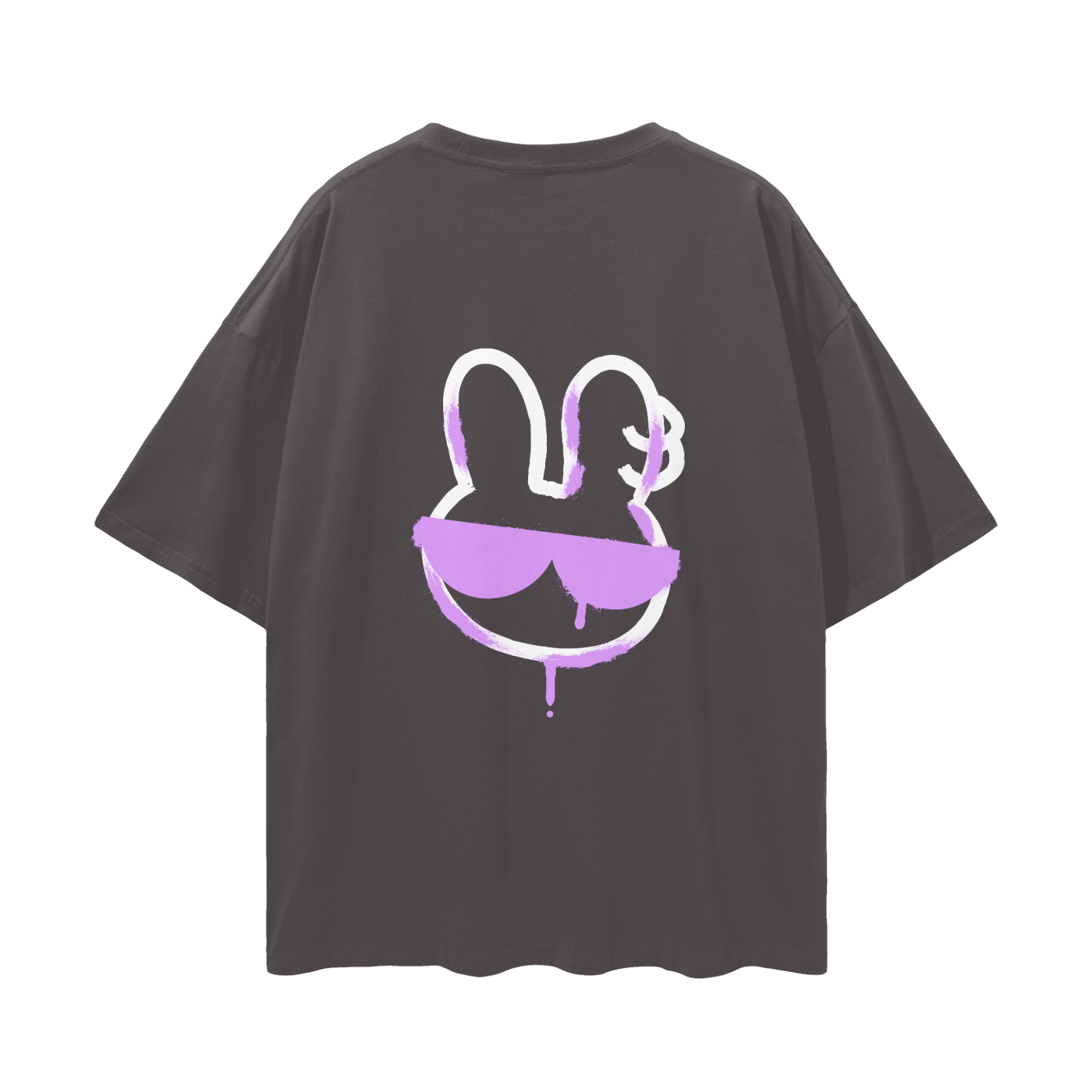 Bunny Graffiti Streetwear Loose Drop Shoulder T-Shirt