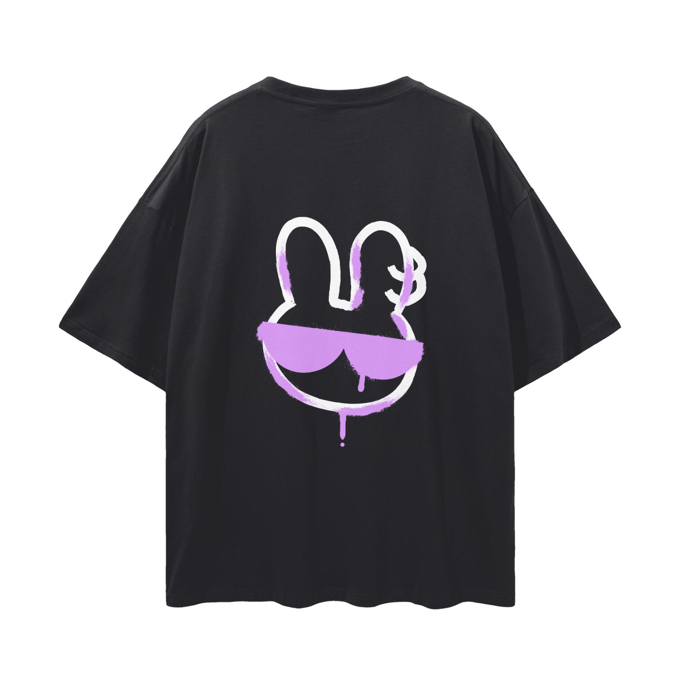 Bunny Graffiti Streetwear Loose Drop Shoulder T-Shirt