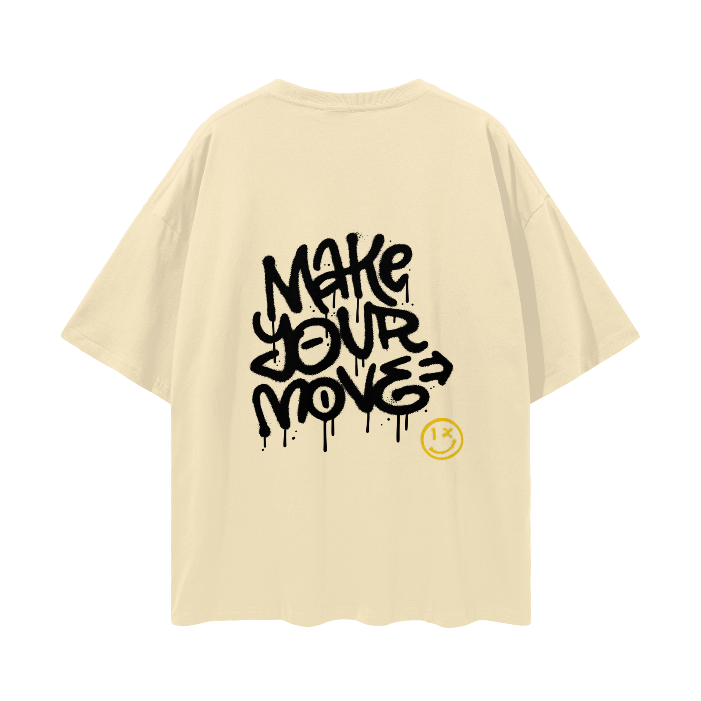 "Make Your Move" Graffiti Streetwear Loose Drop Shoulder T-Shirt