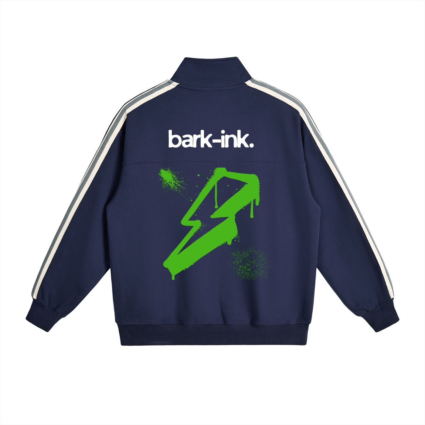 라이트닝 콘트라스트 사이드 스트라이프 스탠드 칼라 재킷