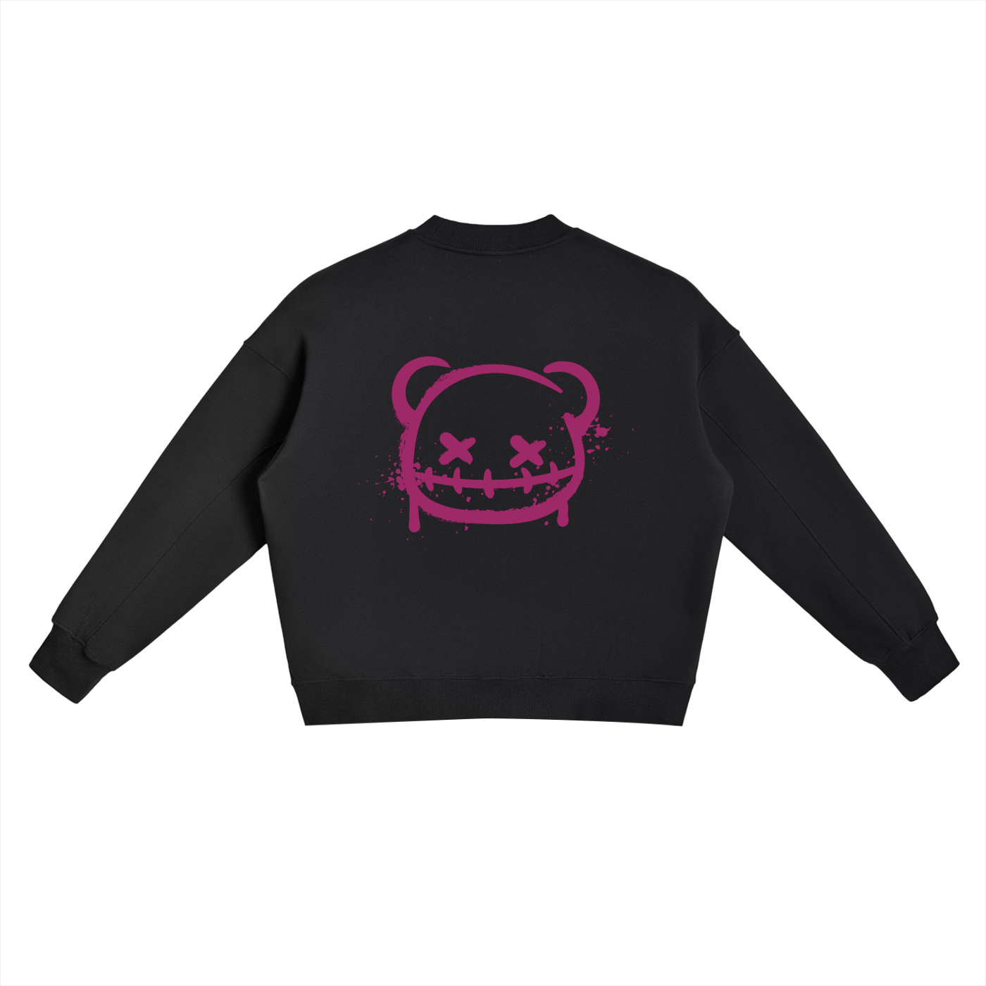 Graffiti Fleece Side Slit Crewneck Sweatshirt
