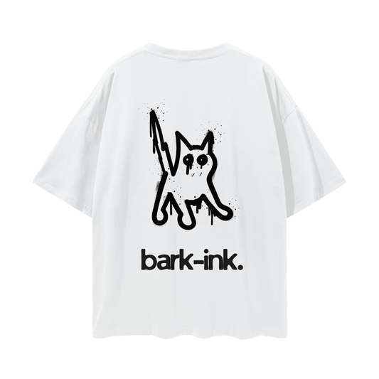 Cat Graffiti Loose Drop Shoulder T-Shirt