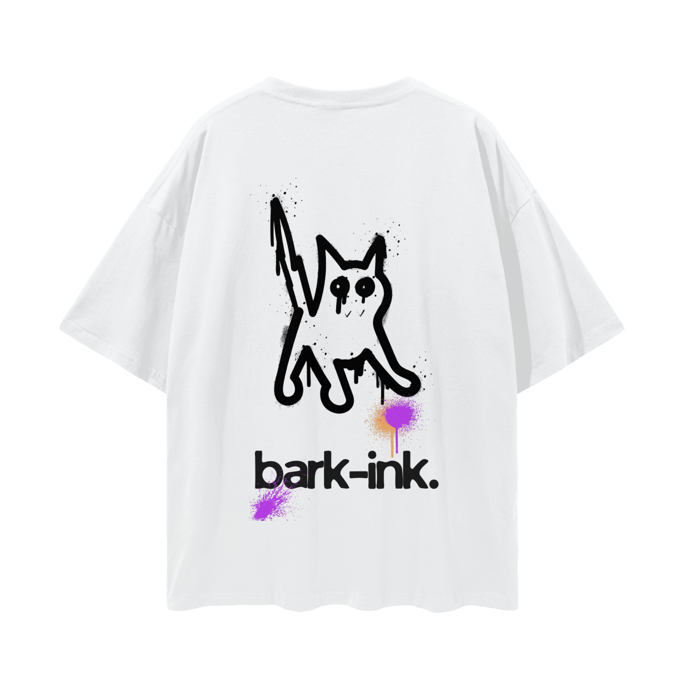 Limited Edition Cat Graffiti Streetwear Loose Drop Shoulder T-Shirt