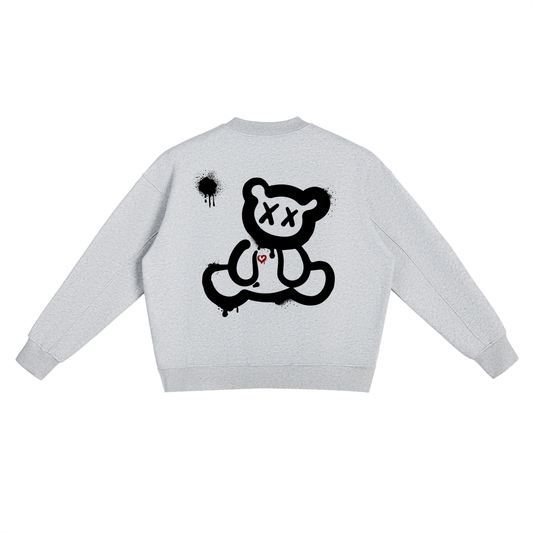 Bear Fleece Side Slit Crewneck Sweatshirt