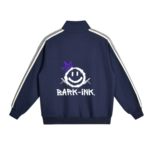 Contrast Side-Stripe Stand Collar  Jacket