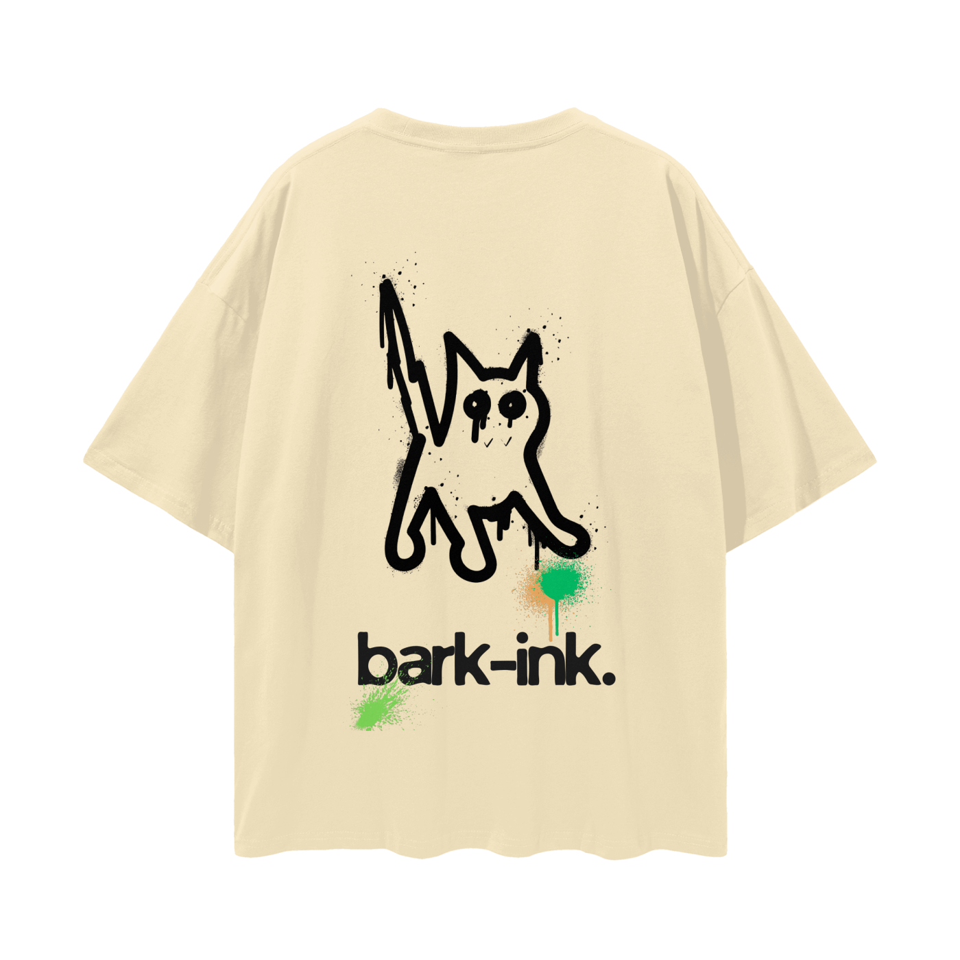 Cat Graffiti Streetwear Loose Drop Shoulder T-Shirt