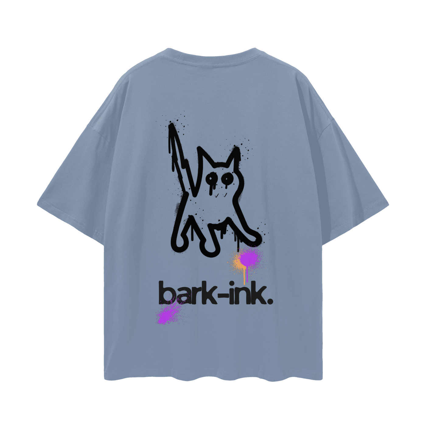 Limited Edition Cat Graffiti Streetwear Loose Drop Shoulder T-Shirt