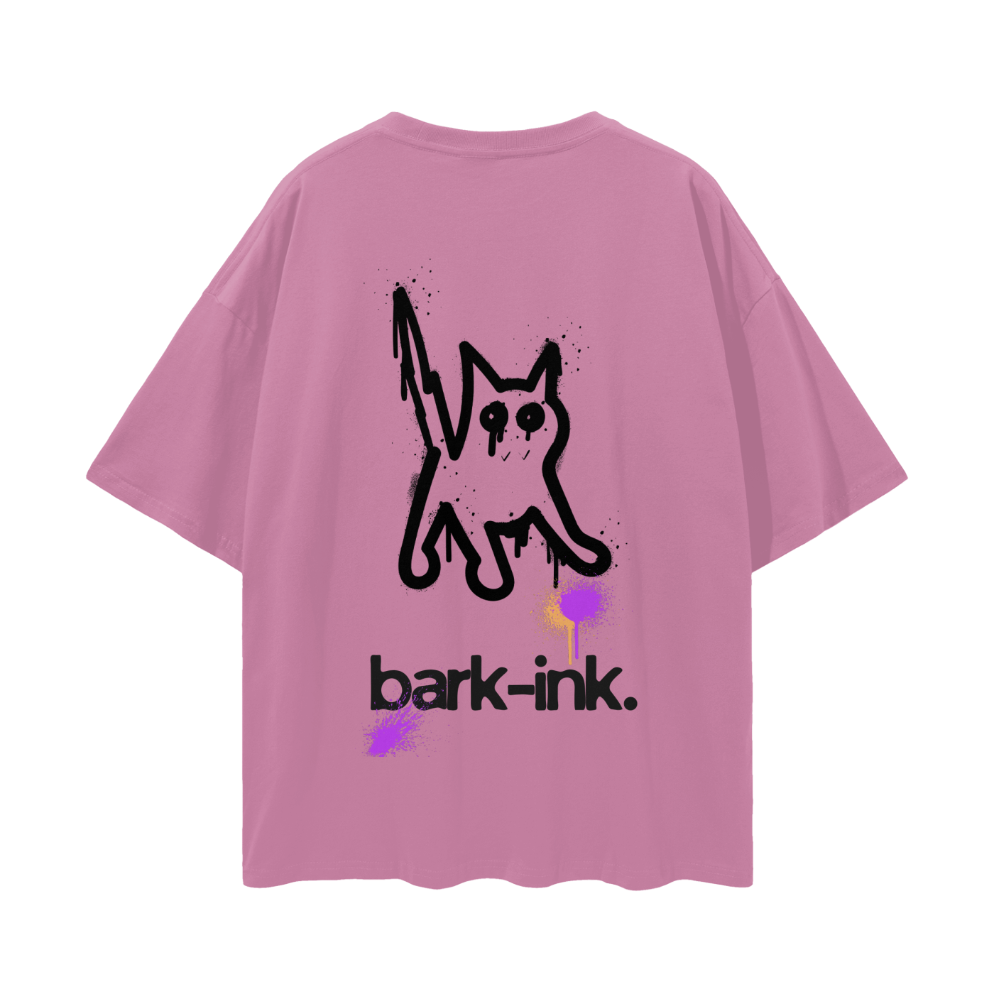 Limited Edition Cat Graffiti Streetwear Loose Drop Shoulder T-Shirt