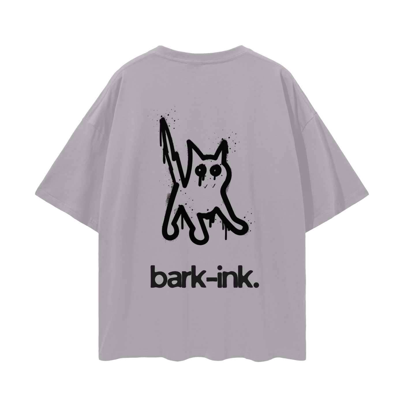 Cat Graffiti Loose Drop Shoulder T-Shirt