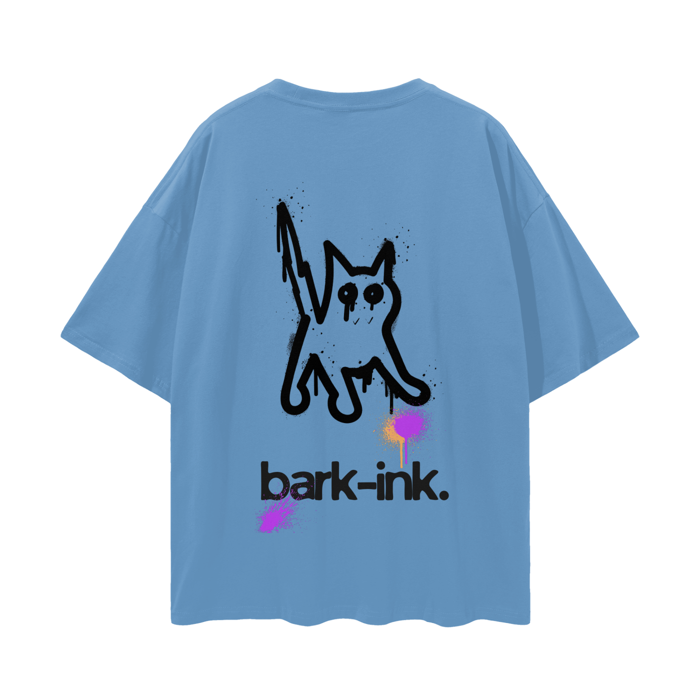 Limited Edition Cat Graffiti Streetwear Loose Drop Shoulder T-Shirt