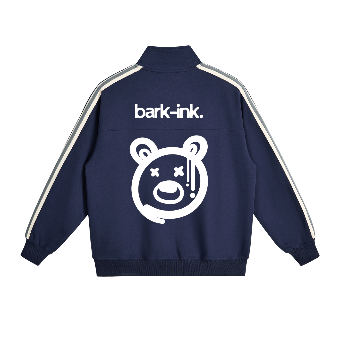 Graffiti Contrast Side-Stripe Stand Collar  Jacket