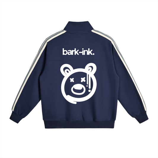 Graffiti Contrast Side-Stripe Stand Collar  Jacket