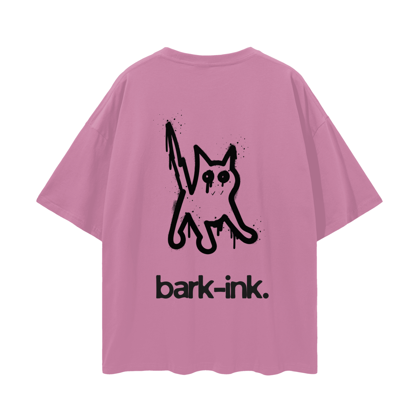 Cat Graffiti Loose Drop Shoulder T-Shirt