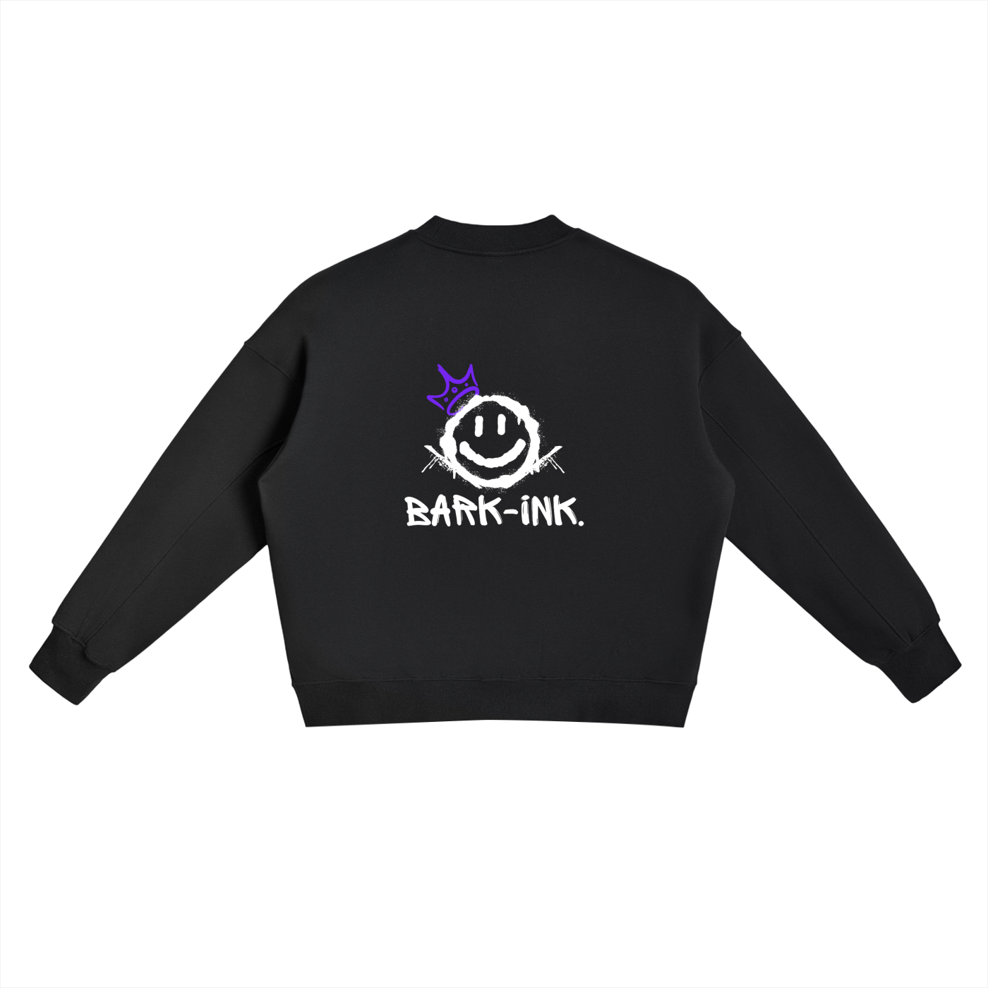 Graffiti Fleece Side Slit Crewneck Sweatshirt