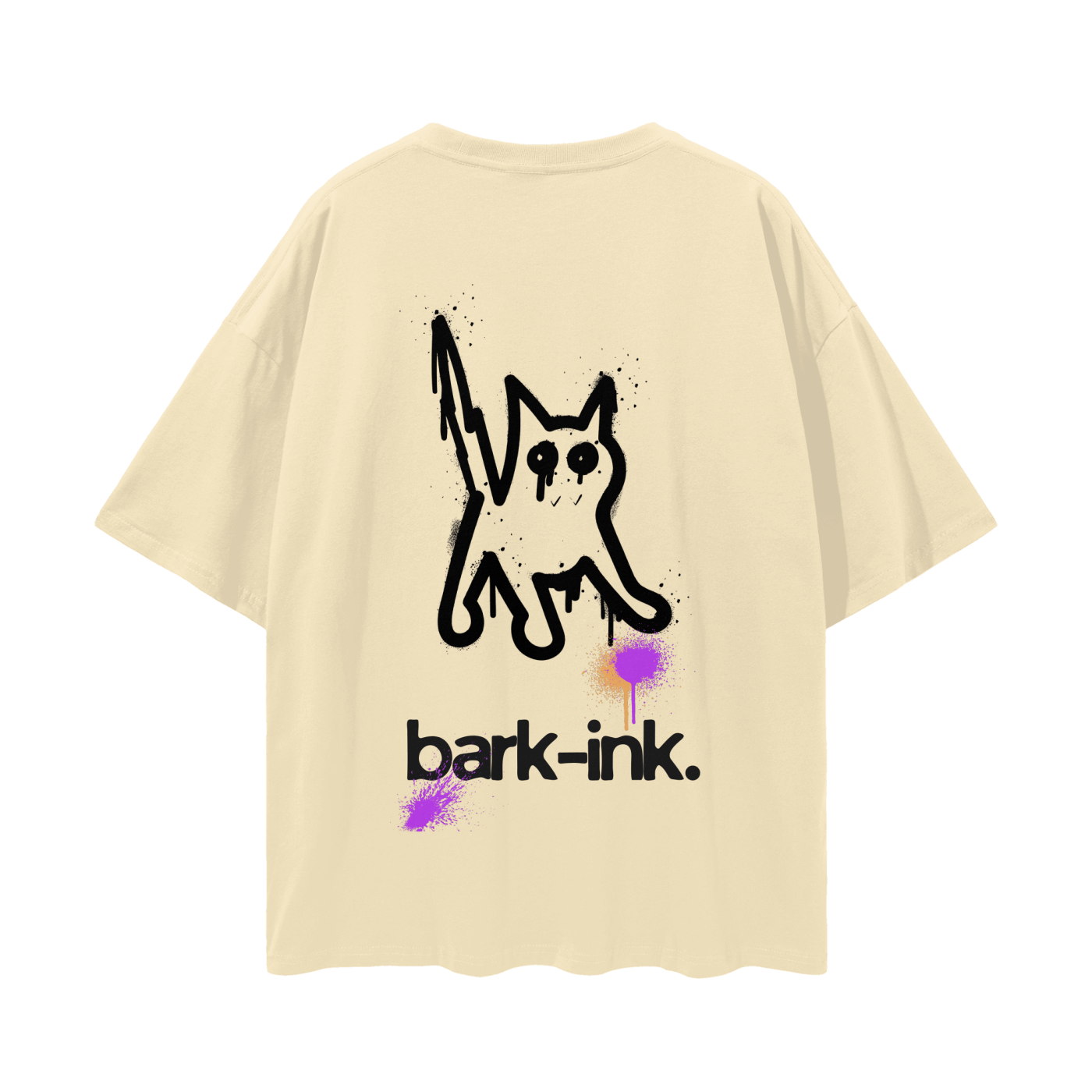 Limited Edition Cat Graffiti Streetwear Loose Drop Shoulder T-Shirt