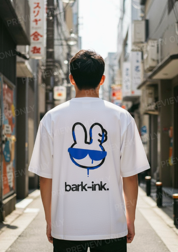 Bunny Graffiti Streetwear Loose Drop Shoulder T-Shirt