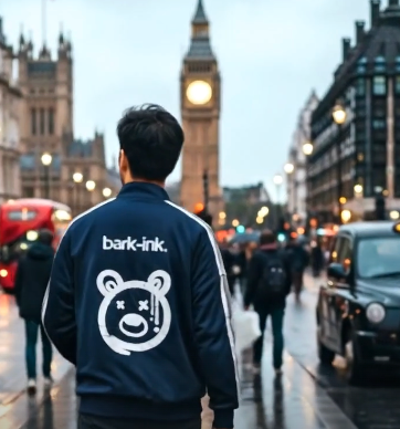 Graffiti Contrast Side-Stripe Stand Collar  Jacket