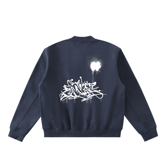 Essential Zip-Up Fleeced Varsity Jacket