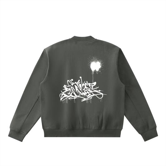 Essential Zip-Up Fleeced Varsity Jacket