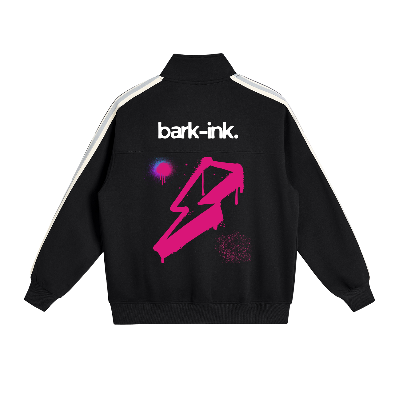 라이트닝 콘트라스트 사이드 스트라이프 스탠드 칼라 재킷