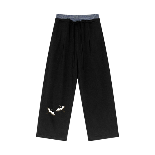 Crane Plaid Contrast Waist Pants