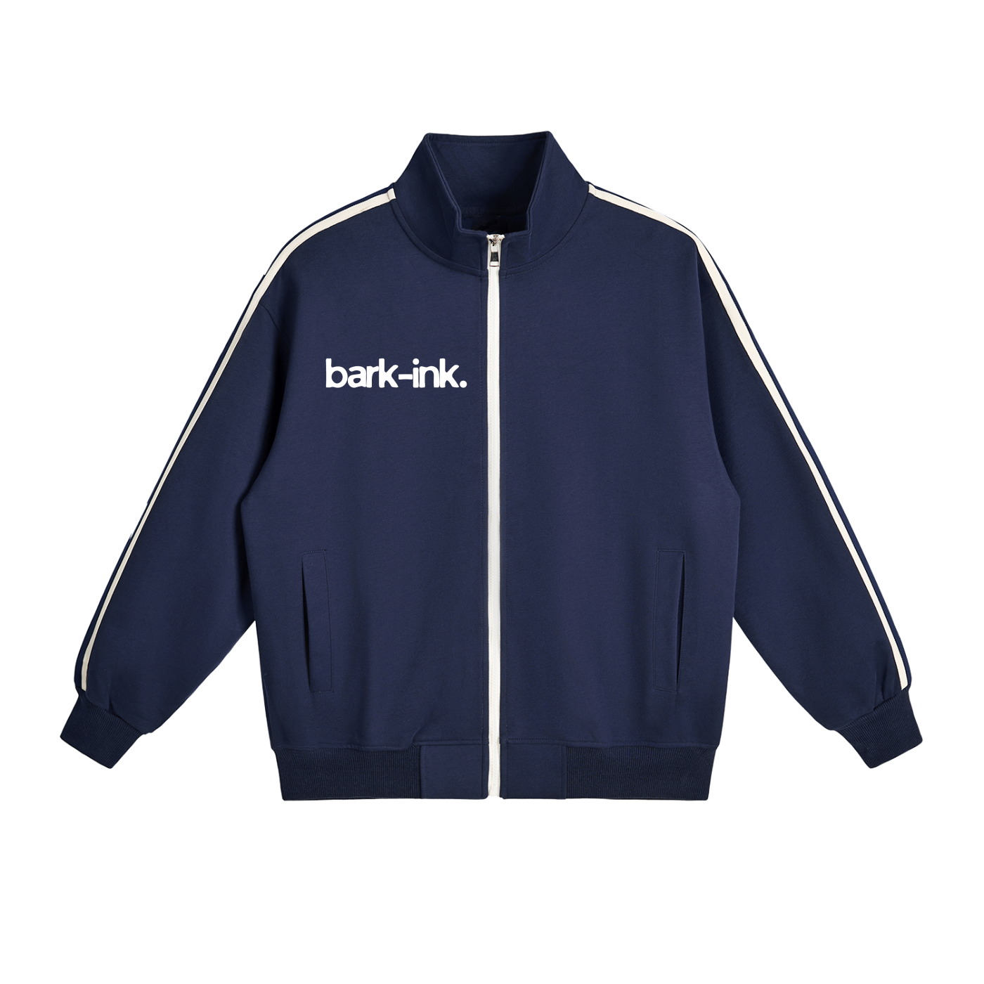 Graffiti Contrast Side-Stripe Stand Collar  Jacket