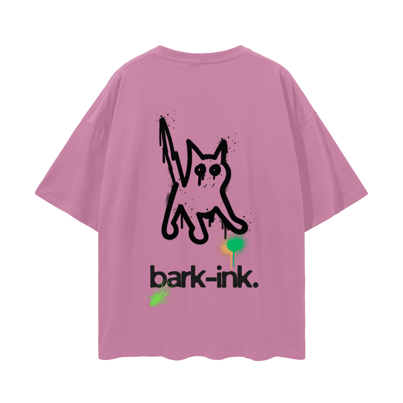 Cat Graffiti Streetwear Loose Drop Shoulder T-Shirt