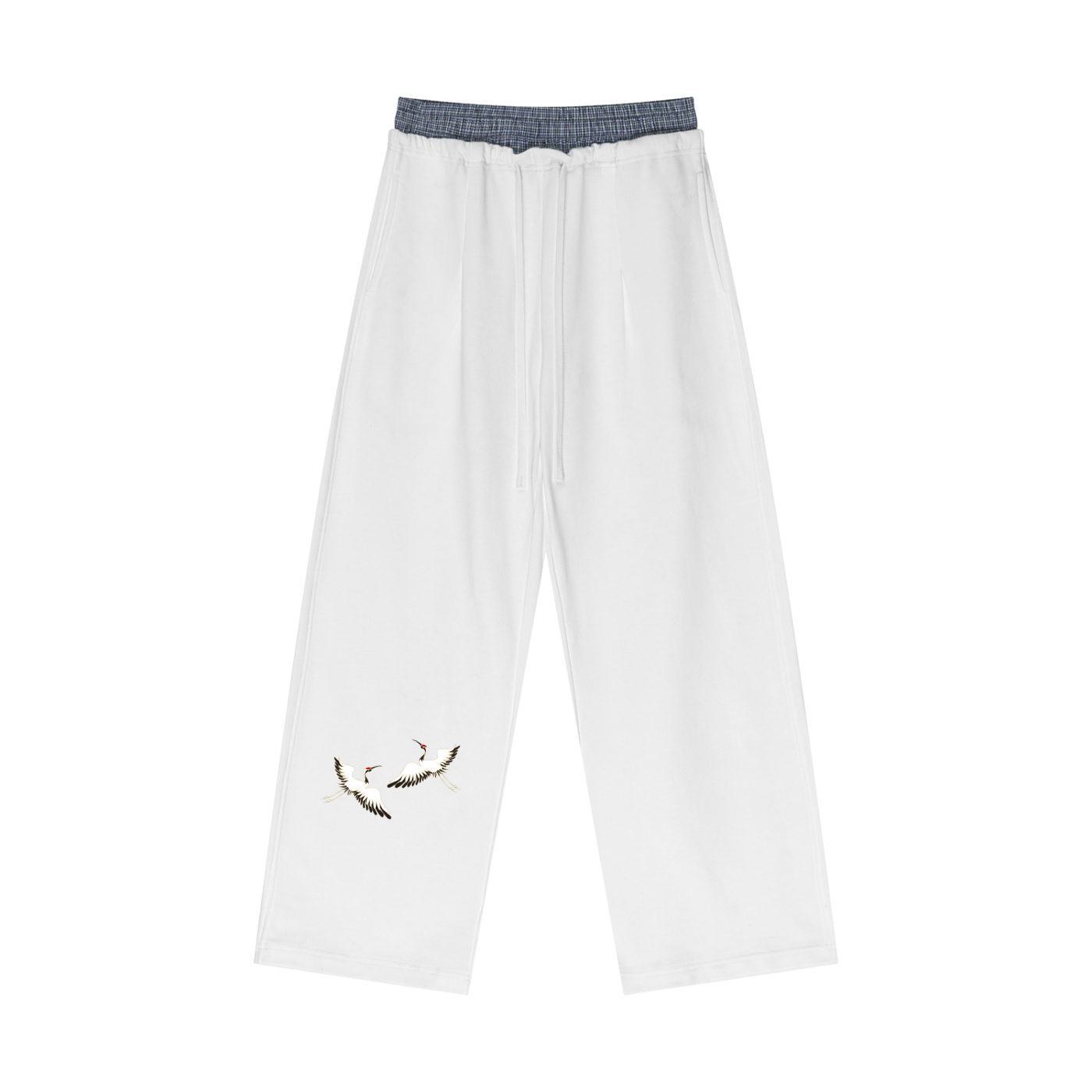 Crane Plaid Contrast Waist Pants