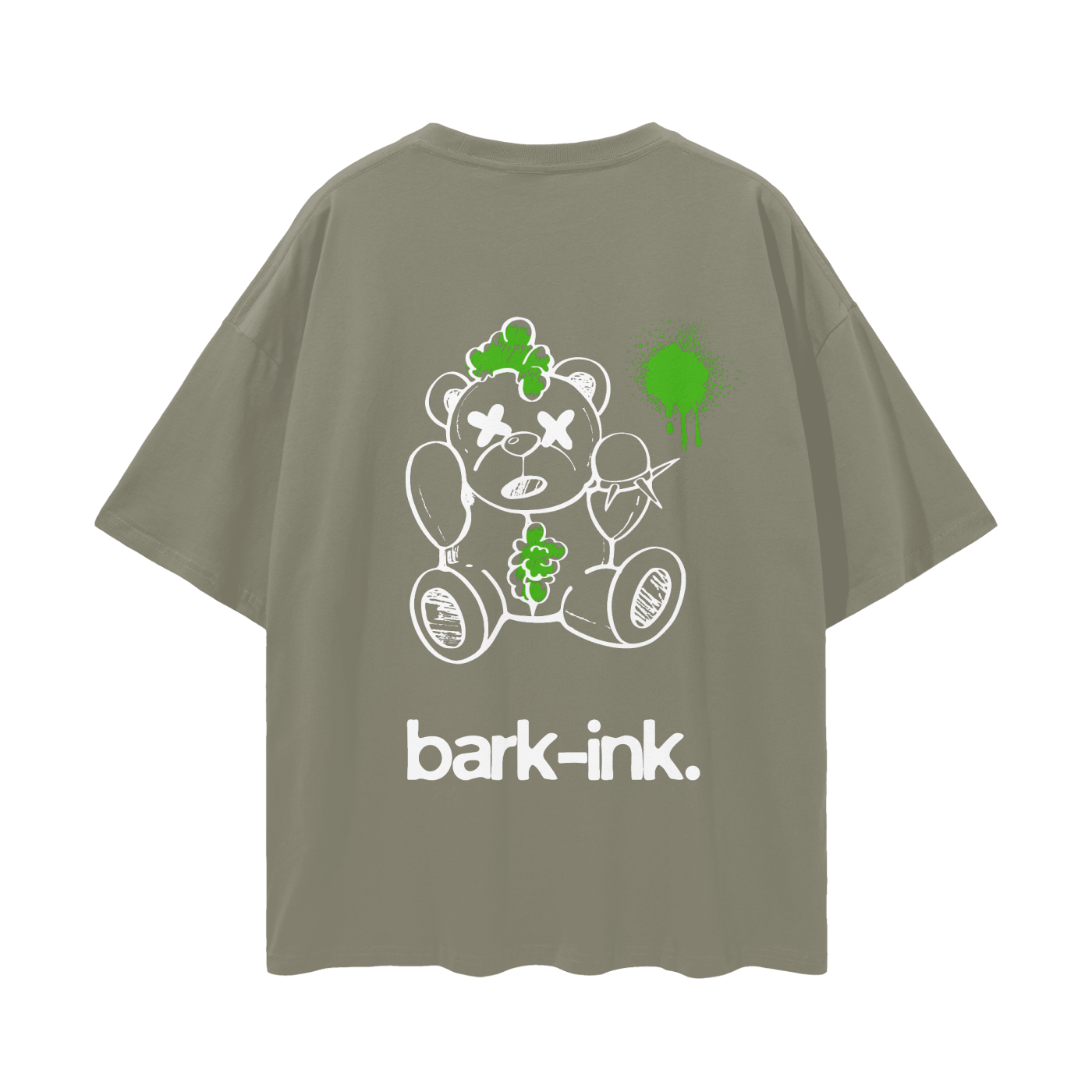 Green Bear Streetwear Loose Drop Shoulder T-Shirt