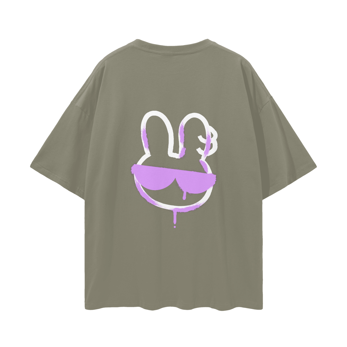 Bunny Graffiti Streetwear Loose Drop Shoulder T-Shirt
