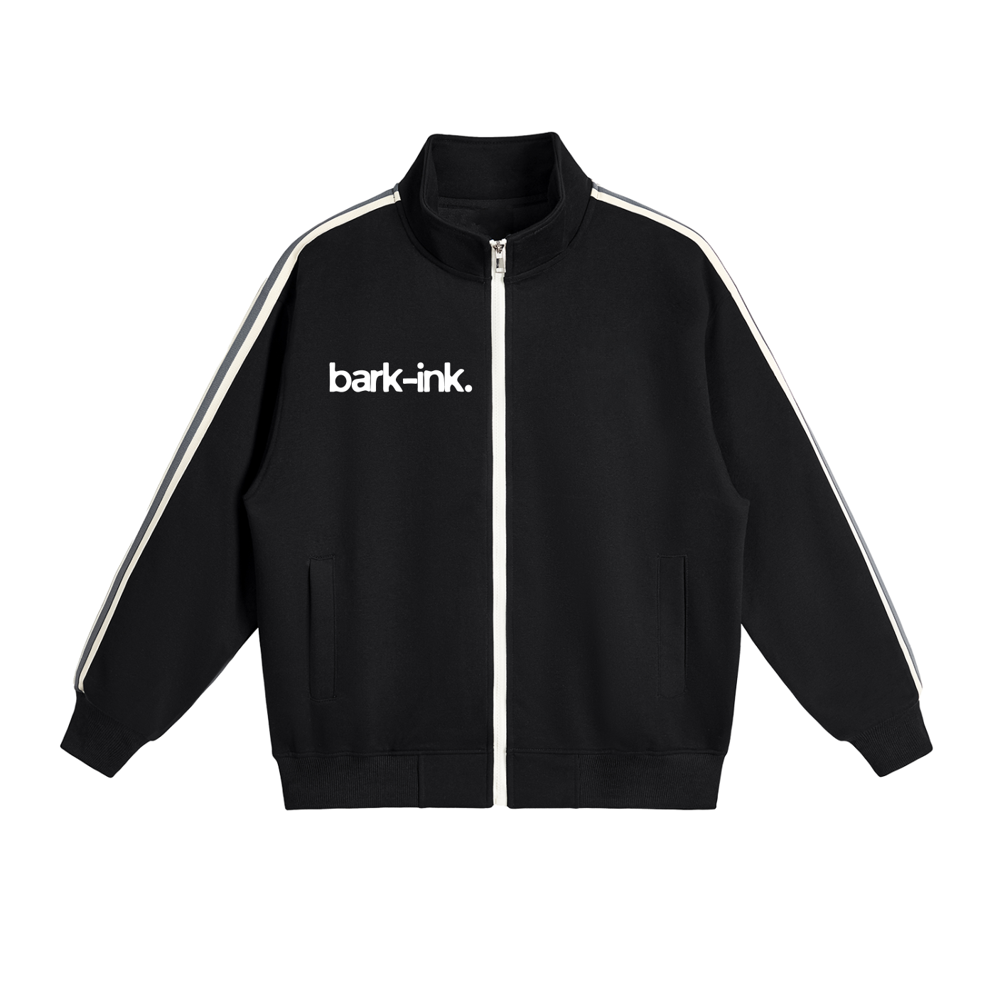 Graffiti Contrast Side-Stripe Stand Collar  Jacket