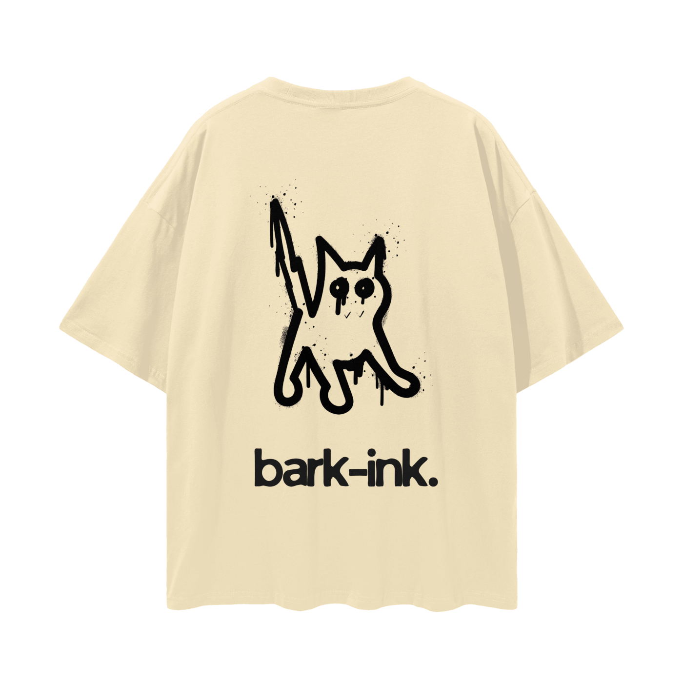 Cat Graffiti Loose Drop Shoulder T-Shirt