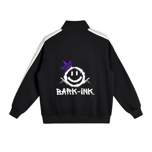 Contrast Side-Stripe Stand Collar  Jacket